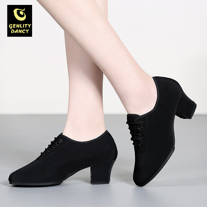 Latin Dance Shoes Female Adult Outdoor Dance Square Dance Teacher Professional Medium-high Heel Dancing Shoe Body Social Dance Shoes