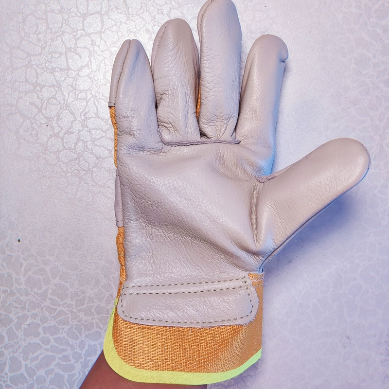 găng tay bảo hộ hàn Haosheng nâng cấp găng tay ngắn hàn liền mạch bằng da bò polyester-cotton ngắn đặc biệt cách nhiệt, chống cháy và chống bỏng để hàn điện bao tay hàn chống cháy găng tay thợ hàn