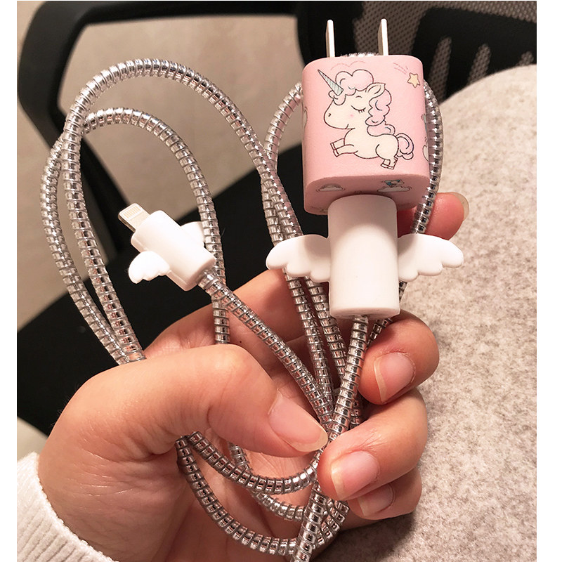 iphone13 Apple 12 phone original fitting data line protective sleeve headphones protect winding rope charger head stickers