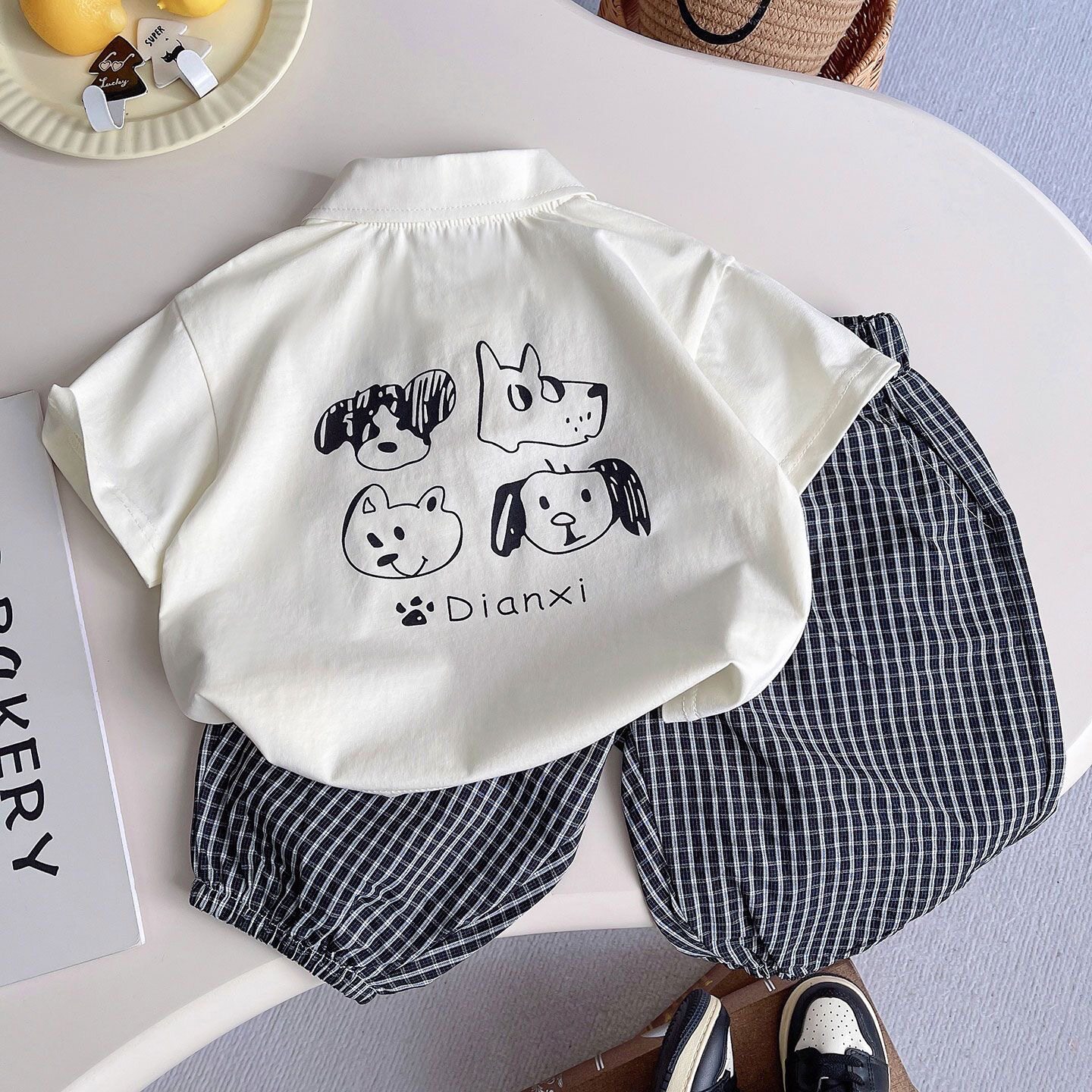 toddler boys summer polo outfit cute puppy print short sleeve set (1 5 years) toddler boys summer polo outfit cute puppy print short sleeve set (1 5 years)