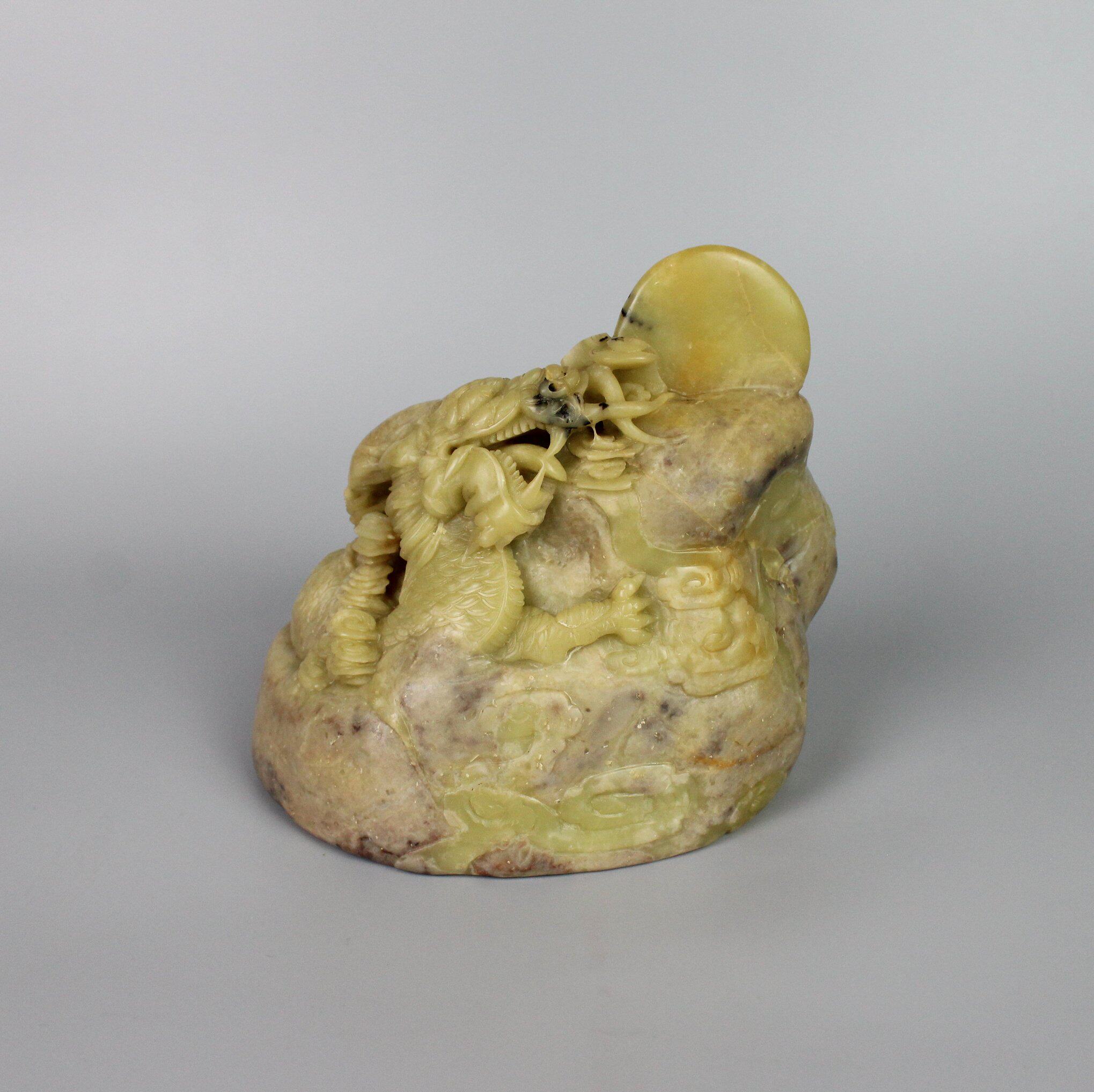 Rising sun in the east, exquisite Qingtian gold and stone seal carving ornaments, large accompanying dragon seal, pure handmade, elegant and artistic popularity