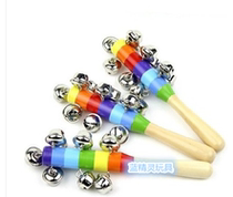 Childrens musical instruments wooden colorful bells rattles bells Orff instruments crisp sounding handbell bells