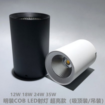 Free-open-hole Ming-fit COB spotlight 12W18W24W35W LED suspension wire spotlight exhibition hall door head suction-top LED spotlight