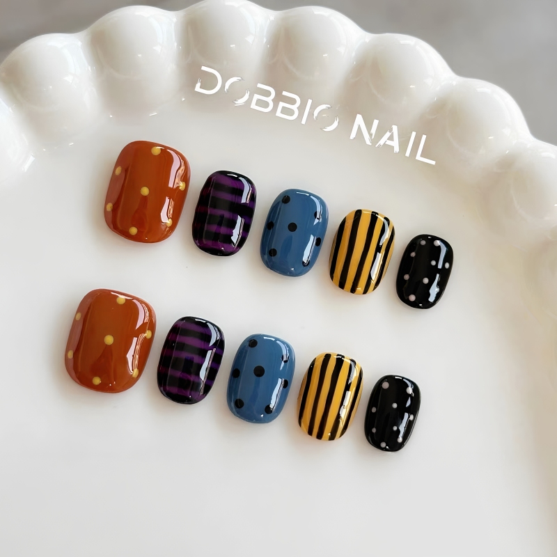 Dobbio【Girl's Prayer】Polka Dot Art Color-Blocking Dopamine Handmade Wearable Nails High-End Nail Art Nail Tips Dobbio【Girl's Prayer】Polka Dot Art Color-Blocking Dopamine Handmade Wearable Nails High-End Nail Art Nail Tips