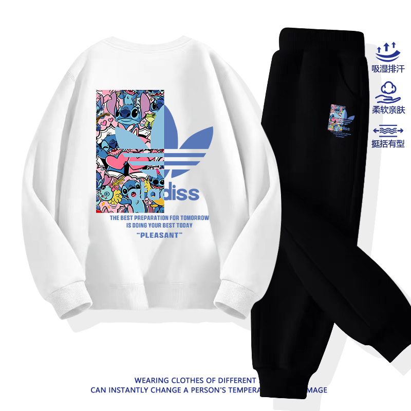 Clover Boys' Autumn Outfit 2026 New Stylish and Trendy Casual Set for Older Children, Girls' Sweatshirt Set