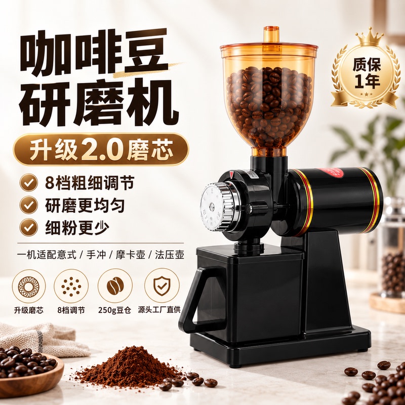 Electric Coffee Grinder for Home Use, Small Eagle-Shaped Hand-Brewed Espresso Coffee Grinder