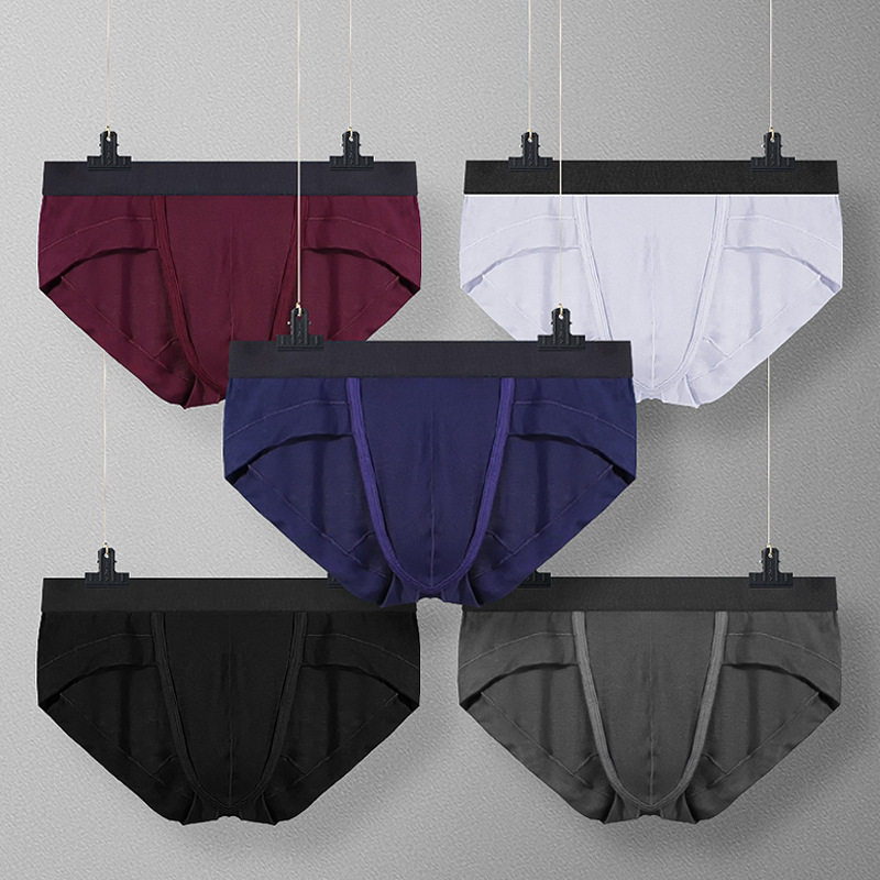 Men's underwear triangle modal low waist sexy u convex bag white underwear men's boxer shorts head