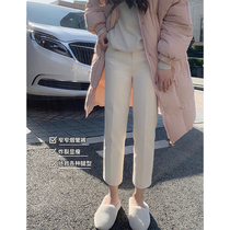 One-three good small narrow hairy pipe pants save all kinds of leg type 150 high straight tube white eight-point pants women
