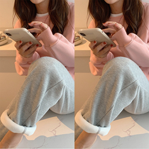 13 Good quality small man does not lose hair quality gold Fox velvet thin thick thick plus velvet pants sports pants casual pants women