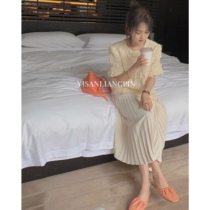 Cream puffs ~ du special bubbles creamy plum purple pleated blouses with snow-spinning jersey