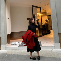 13 Good quality small size chao Zan Zan turtleneck sweater knitted dress temperament slim a character long