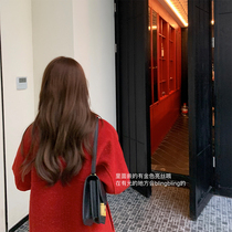 13 Liangpin small birthday coat red bright silk double-faced jacket 2021 New woolen medium long female