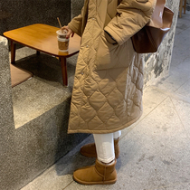 A three good small winter Jeju Island ~ long loose diamond quilt quilt cotton quilt women 2020 new coat