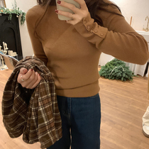 13 Liangpin small cuffs small buttons ~ ultra-fine wool base shirt High Neck Slim knitwear sweater women