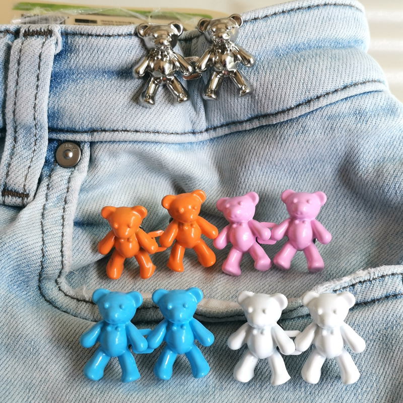 New cute bear clocks loose jeans button locks large modified button button decoration button metal button