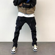 UNDERMYCAR niche brand straight casual loose ViBe style mens zipper functional trousers