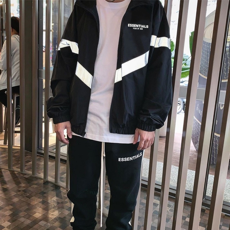 FOG FEAR OF GOD double-line ESSENTIALS reflective zipper jacket charge jacket long sleeve jacket men's tide
