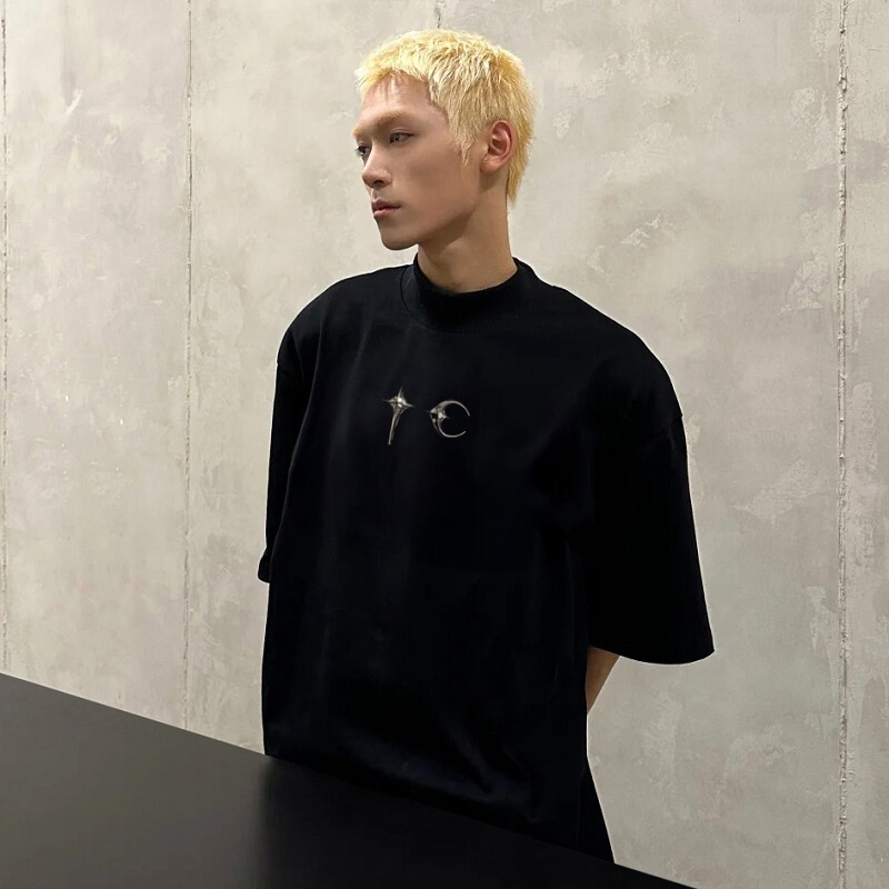 Tc Thug Club ™ Niche Korean Hip-Hop Trendy Brand Summer Pure Cotton Loose Black Short-Sleeved T-Shirt for Boys Tc Thug Club ™ Niche Korean Hip-Hop Trendy Brand Summer Pure Cotton Loose Black Short-Sleeved T-Shirt for Boys
