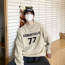 FOG FEAR OF GOD double line ESSENTIALS 77 American tide brand autumn and winter plus velvet loose round neck sweater