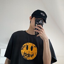 Drew House smiley face niche tide brand American wild summer cotton loose mens couple short-sleeved T-shirt ins