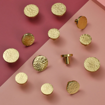 Golden Cabinet Hammer Stride Full Brass Brass Pure Copper Handle Cabinet Drawers Wardrobe Door Handle Cabinet Door Metal Light Lavish