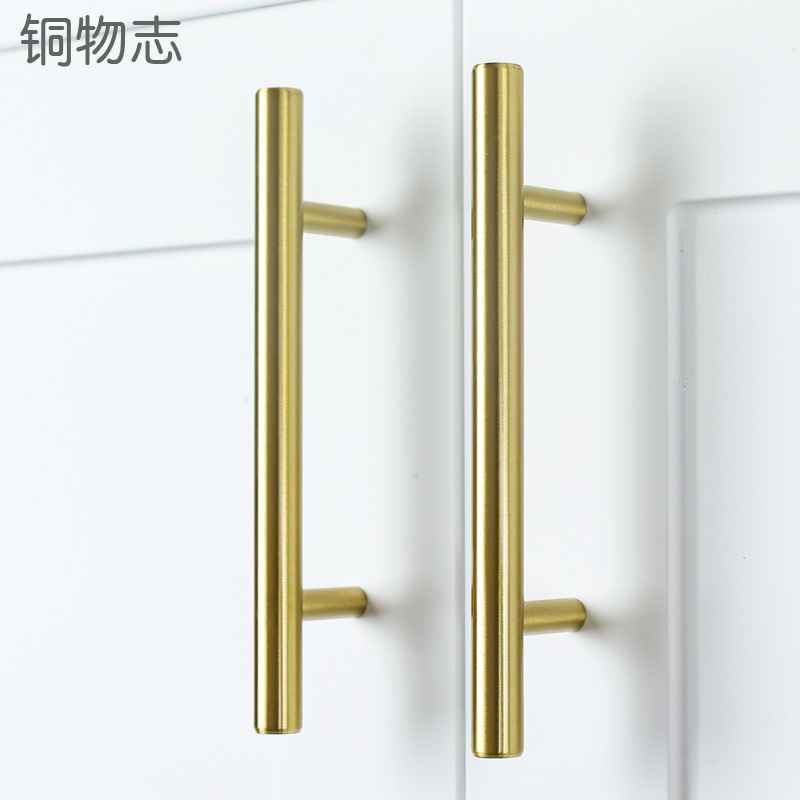Copper Materia Golden Cabinet Drawer Brass Pure Copper Handle Overall Cupboard Wardrobe Door door Door Metal Lengthened Light Lavish