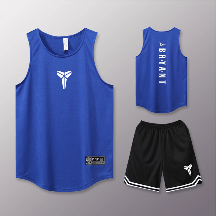 Sports Running Quick-Drying Sleeveless Round-Neck Basketball Uniform Set Men's Vest Shorts Breathable Fitness Training Loose Set