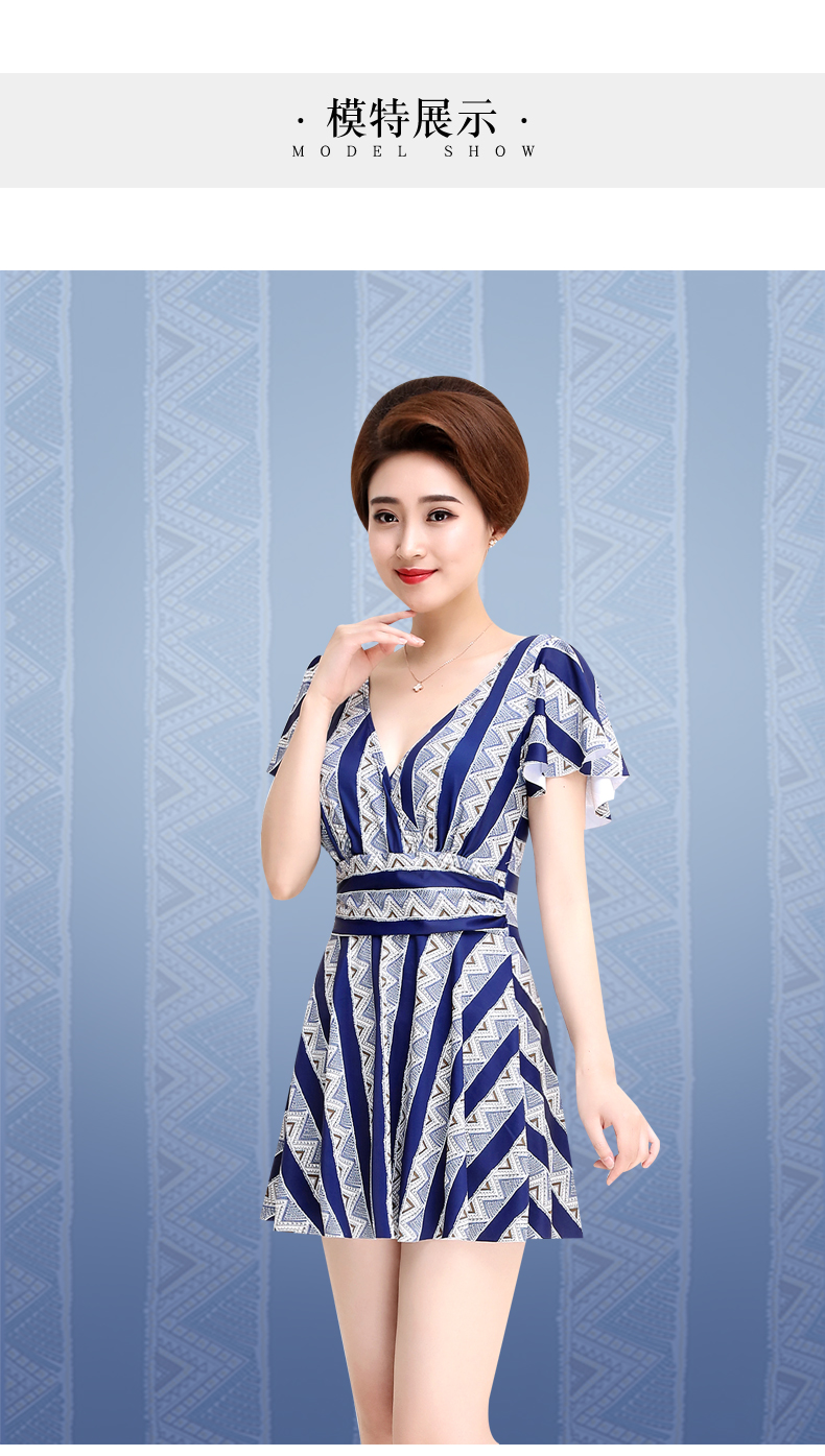 Đồ bơi trung niên và già, mẹ nữ, suối nước nóng, váy một mảnh bảo thủ, góc phẳng, bụng, thon, trung, áo tắm cỡ lớn đồ tắm