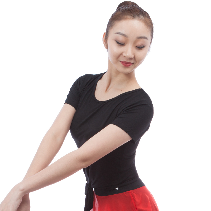 Xia pure cotton with modern dance dress short sleeve Latin practice dress dance dress female adult coat to be thin
