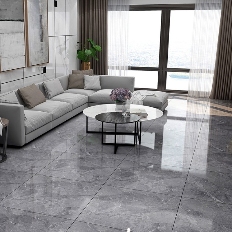Foshan continuous pattern tile 800x800 living room new gray original whole body marble non-slip wear-resistant floor tile