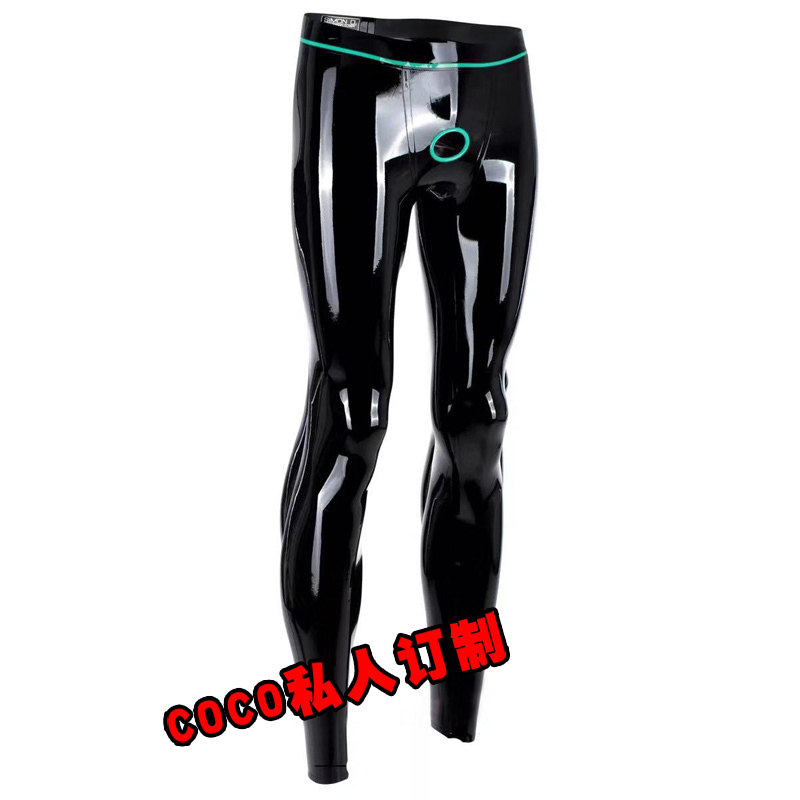 coco latex trousers men's and women's latex leggings latex rubber ring latex tight jumpsuit pantyhose