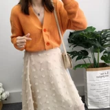 Кардиган, осенний свитер, осенняя трикотажная куртка, популярно в интернете, в корейском стиле, V-образный вырез, свободный крой, подходит для подростков