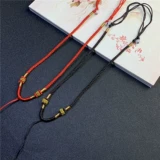 Плетеное ожерелье из шнура ручной работы, подвеска, изысканный изумрудный золотой ремешок подходит для мужчин и женщин из нефрита