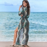 Одежда для защиты от солнца, длинный кардиган, пляжная длинная юбка, куртка, купальник, накидка, средней длины, свободный крой