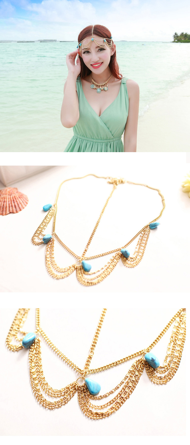 Alloy Fashion Geometric Hair accessories(White shells) NHXW0062-White shells