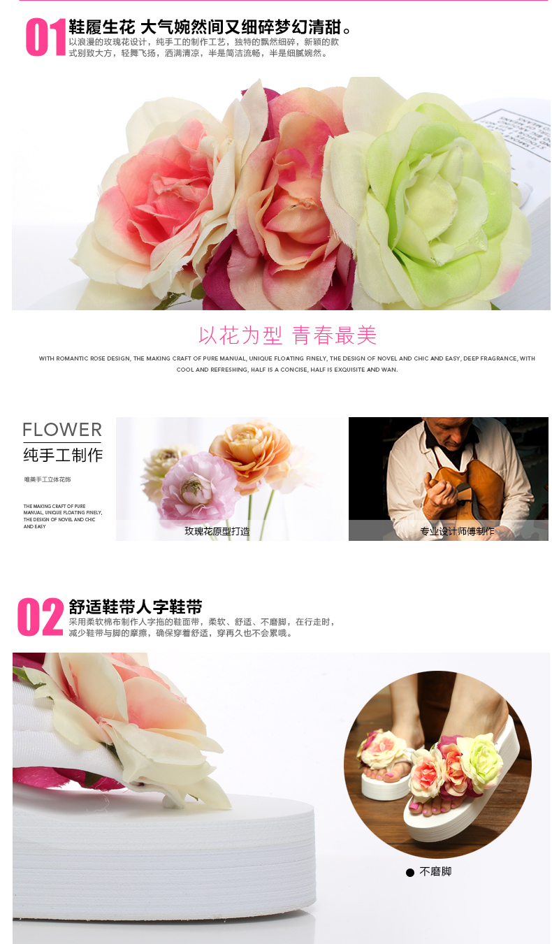 Plastic Fashionflip flop(Flower white -36) NHXW0183-Flower white -36