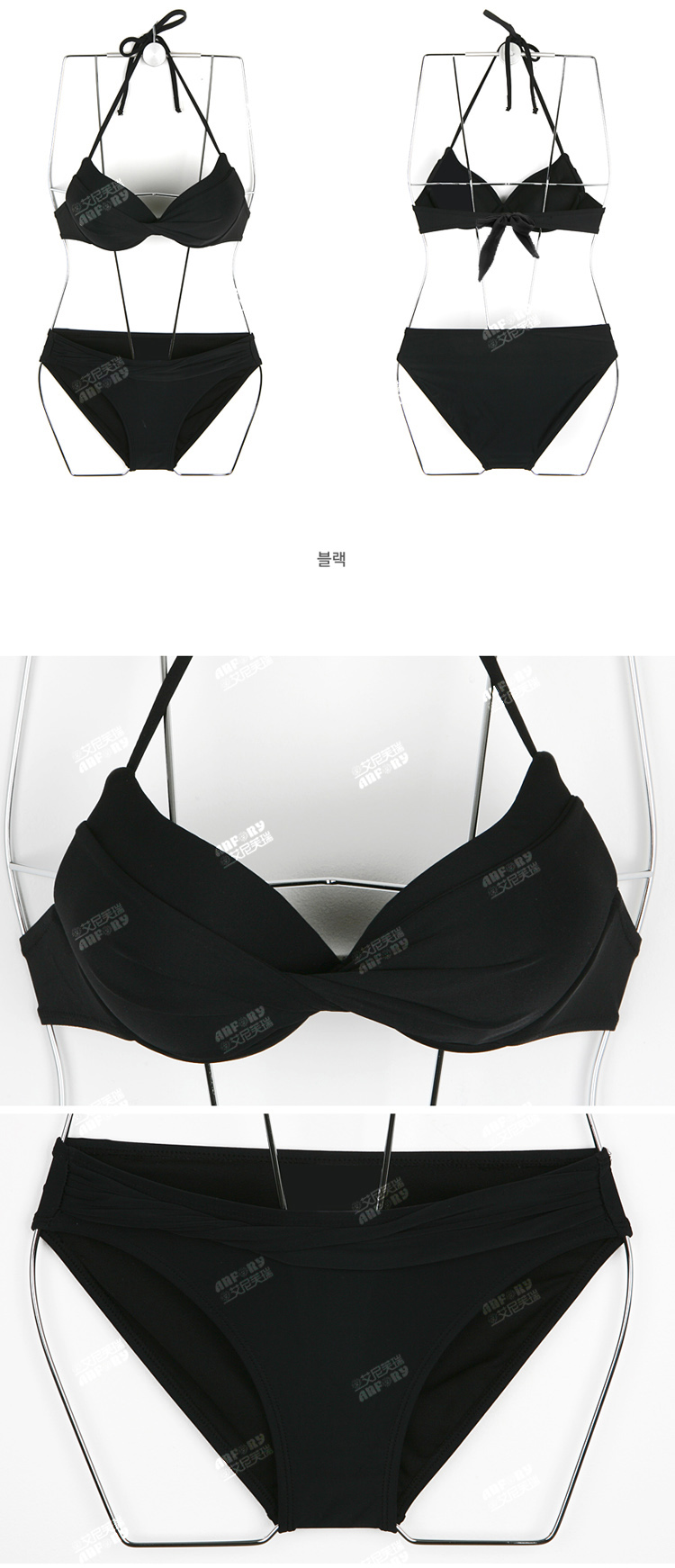 Phiên bản Hàn Quốc của ngực thép nhỏ tập hợp áo tắm bikini nữ màu rắn để tăng cúp áo tắm gợi cảm nóng bỏng đồ bơi đẹp cho nữ