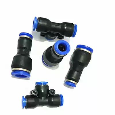 Pneumatic connector PU straight through Tee Butt Butt joint quick plug plastic quick coupling PU-4 6 8 10 12