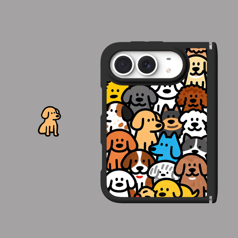 Dog-Themed Phone Case Suitable for iPhone Duo, New Foldable Screen with Magnetic Suction, Apple Duo Protective Case, Anti-Drop, Cute, Creative, Adorable, Super Nice-Looking, Hard Shell, Cartoon, Personalized, High-End Feel