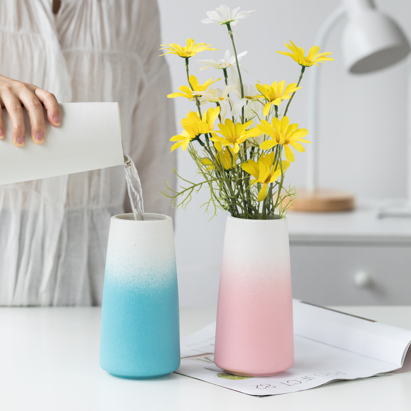Nordic creative ceramic vase white contracted household decorates sitting room place flowers, dried flowers, flower, flower arrangement