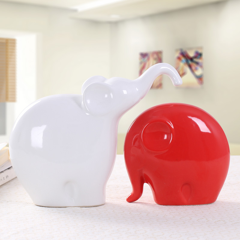 Ceramic elephant Chinese style household act the role ofing is tasted porch decoration couples living room TV cabinet wine desktop hang dish furnishing articles