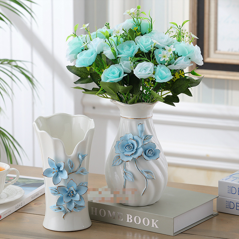 I and contracted ceramic flower vase continental creative living room white dried flowers, Nordic home furnishing articles