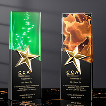 Trophy medals customized high-grade metal resin trophies customized five-pointed star crystal trophies childrens creative souvenirs