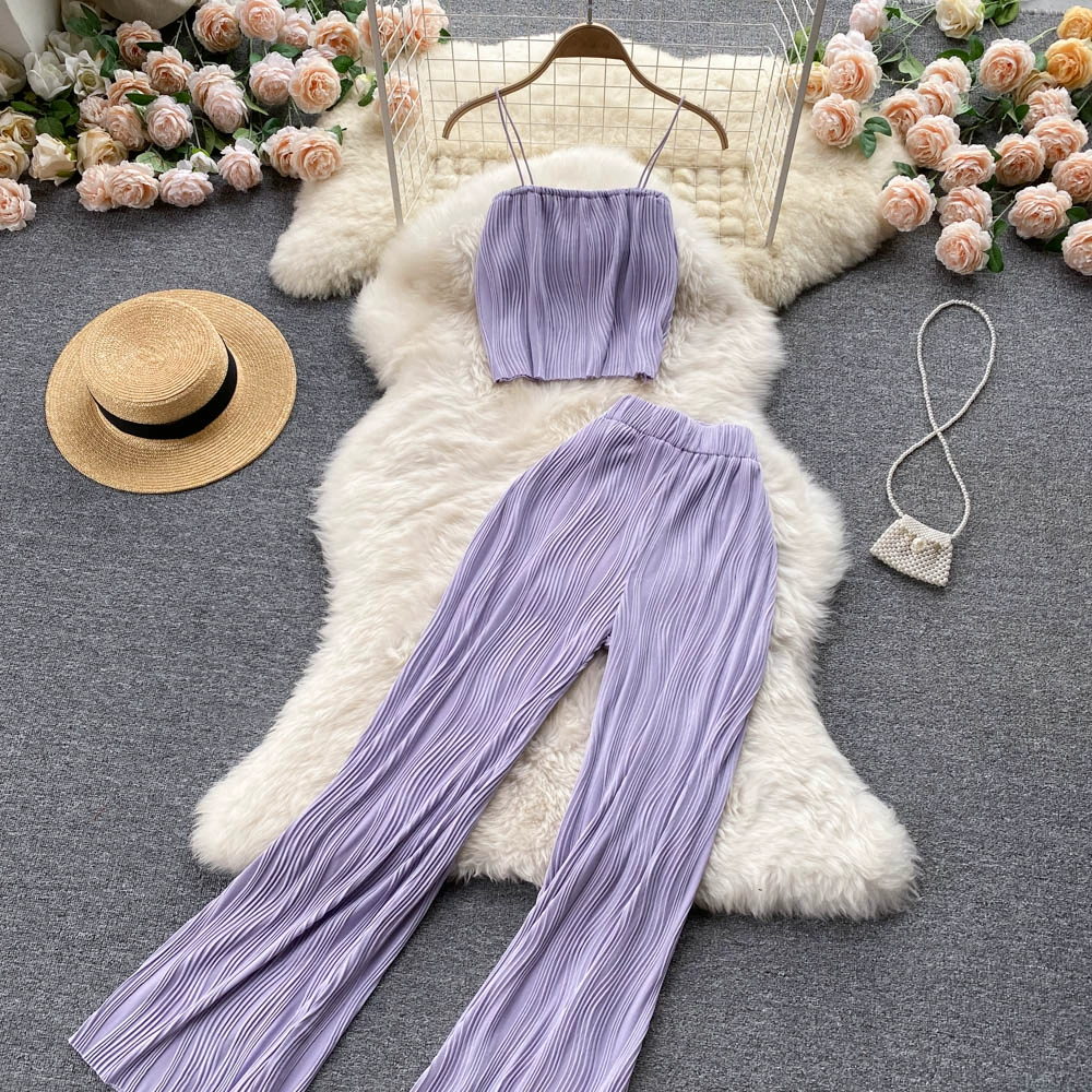 Women Summer Fashion Pants Set Sexy Off Shoulder Strapless Short Tops & High Waist Long Pants Two Piece Suits plus size jogging suits