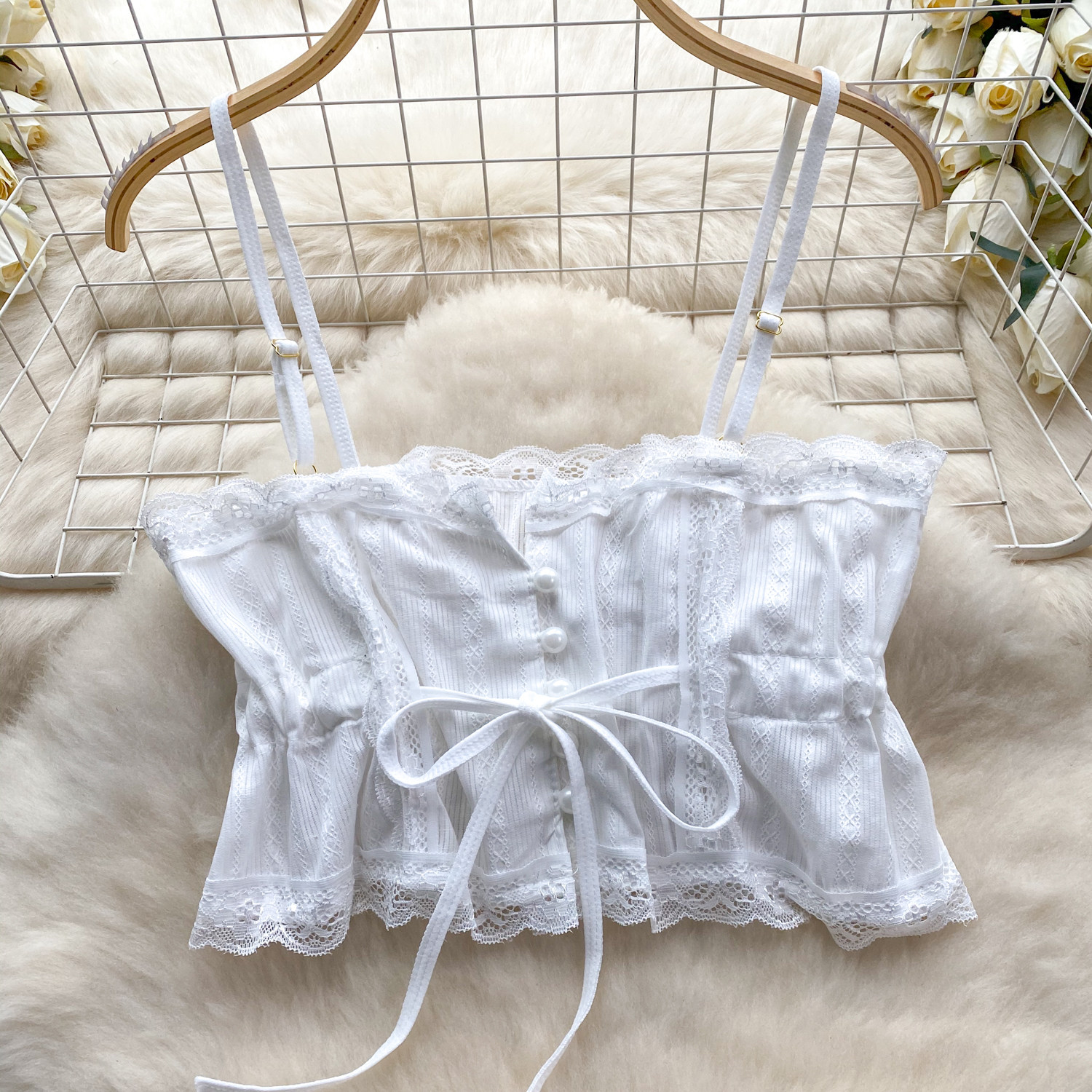 Chillgio Frauen Sommer sexy Spitze Patchwork Pyjama Anzüge Vintage Leibchen Nachtwäsche erotische Hotsweet Split Short stwo Stück Sets – Detail 2