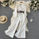 2022 spring new temperament goddess fan long-sleeved chiffon straight wide-leg trousers design sense niche jumpsuit trend