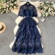 Light luxury heavy industry hollow carved lace dress women's high-end multi-layered ruffle cake skirt lady style dress