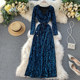 2020 European and American style sparkling sequined dress skirt V-neck long-sleeved waist slimming annual meeting banquet elegant temperament long dress