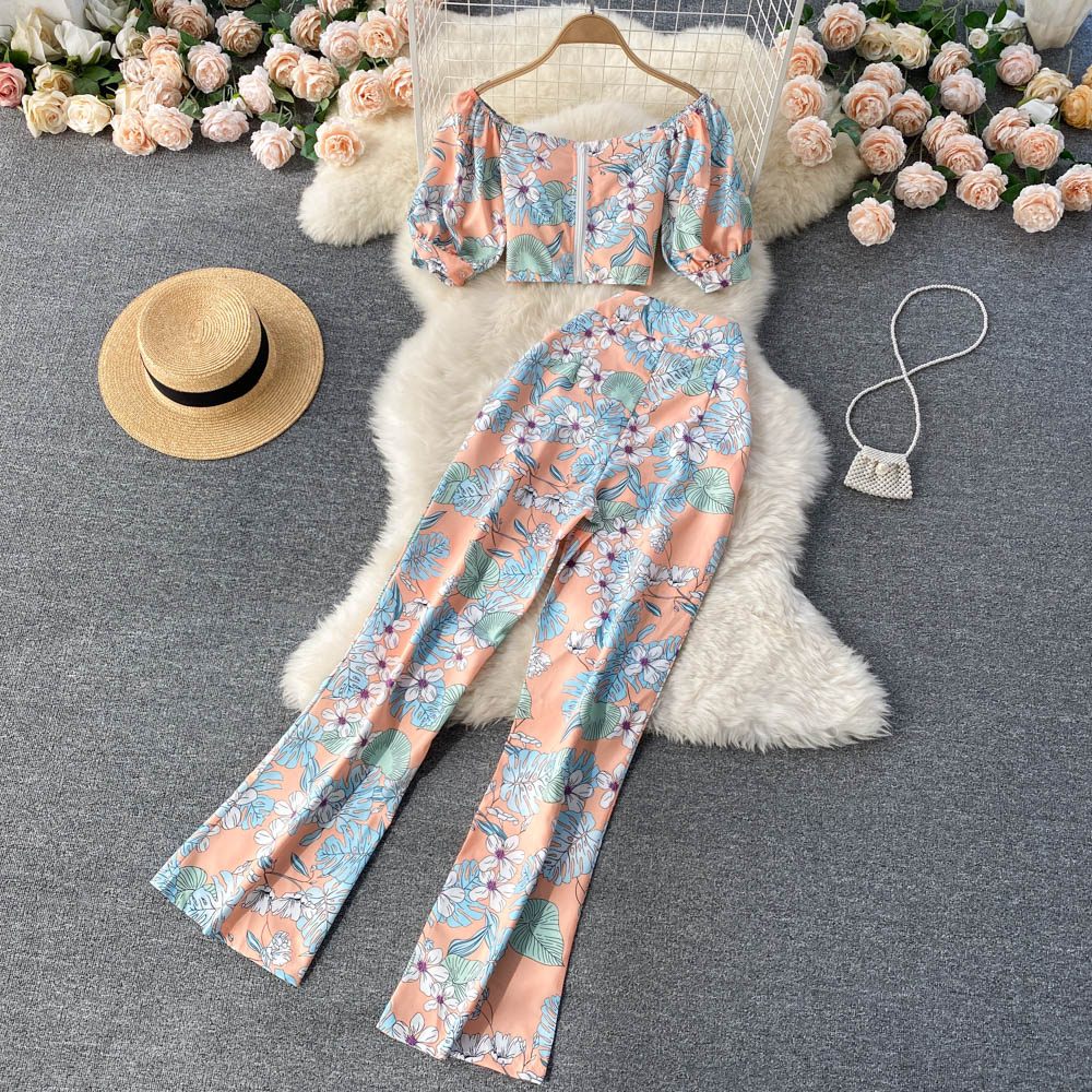 Daily Women's Vacation Printing Spandex Polyester Printing Pants Sets Pants Sets display picture 22