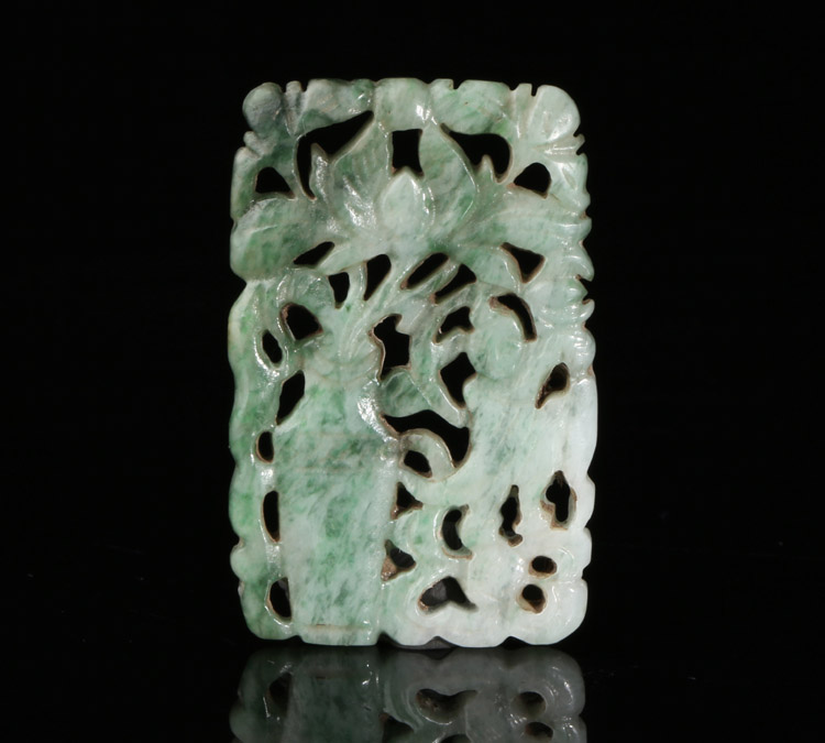 Old Jade R6124U8-Qing Dynasty-Old Jade Flower Brand-Jade A Goods-With Certificate (4 7cm11 2g)